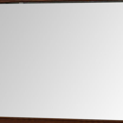 44 Inch Wall Mirror, Molded Trim, Rectangular Wood Frame, Cherry Brown - View 4