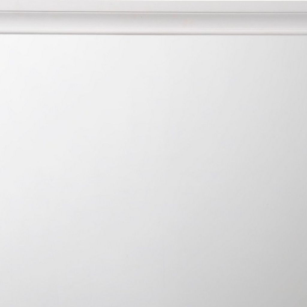 Wooden Rectangular Wall Mirror with Beveled Edges, White - View 4