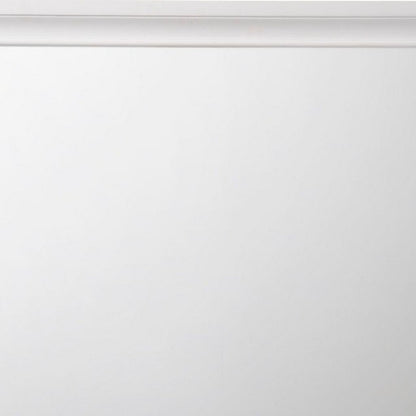 Wooden Rectangular Wall Mirror with Beveled Edges, White - View 4