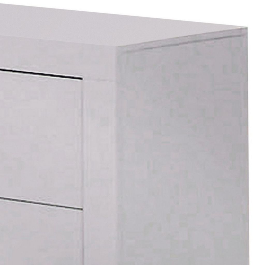 Bela 26 Inch 2 Drawer Nightstand, Felt Lined, Silver Handles, Crisp White - View 3