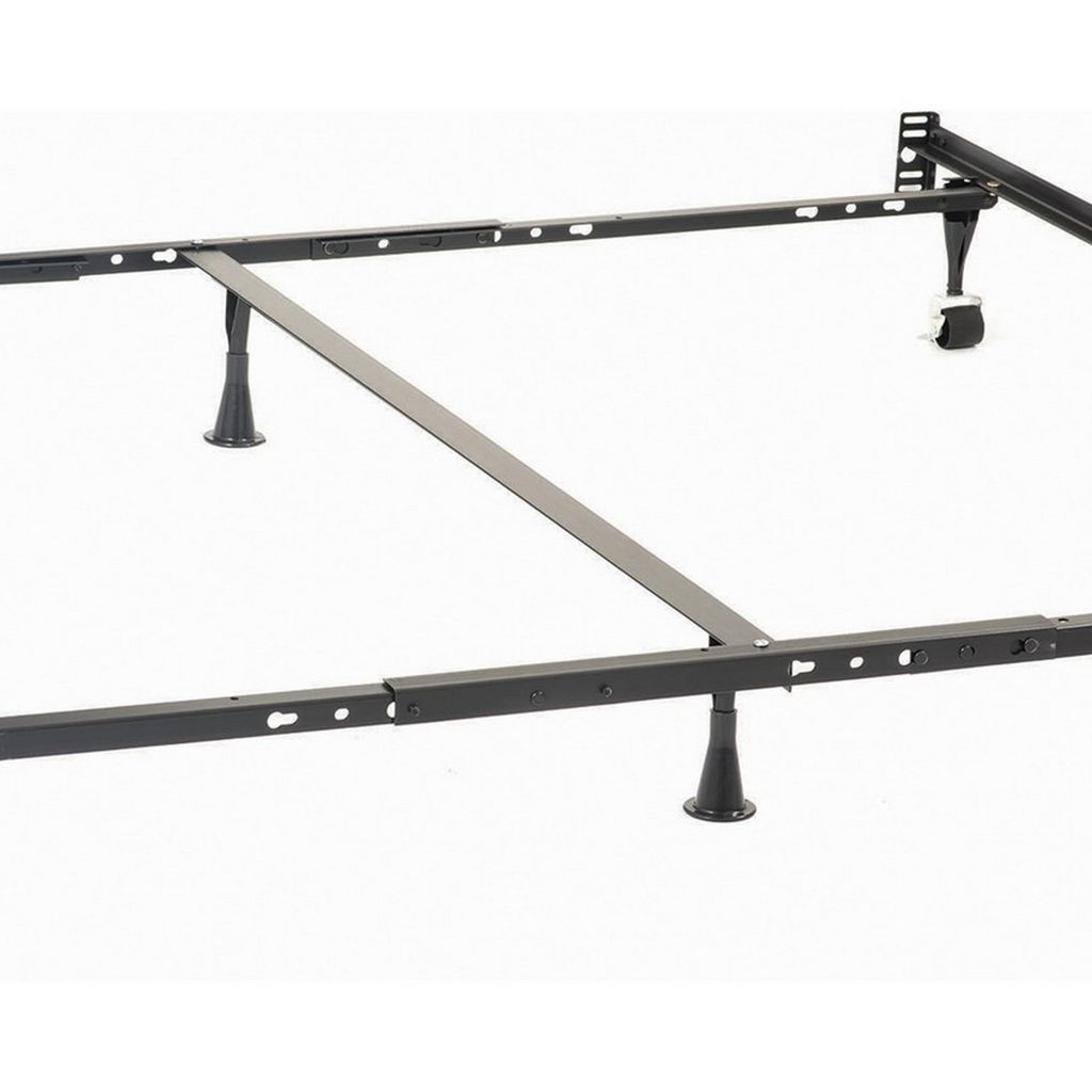 Akz Multisize Bed Frame for Q, K, CK, Six Metal Legs, Rolling Caster Wheels - View 2