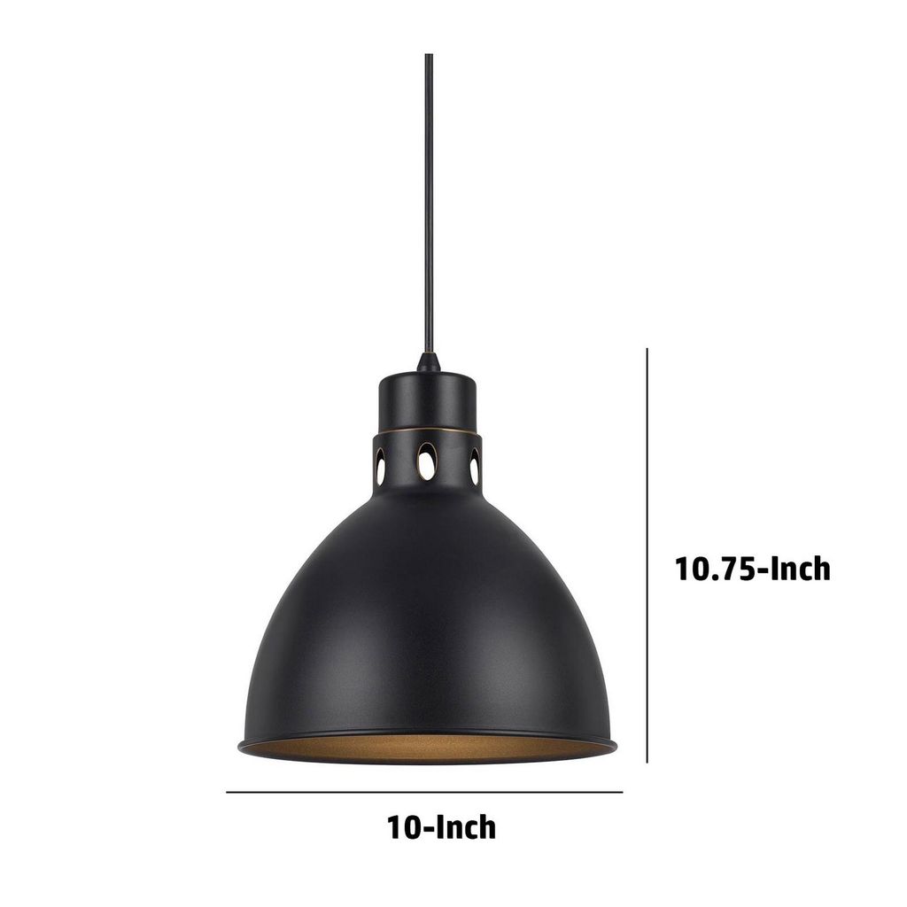 Nico 10 Inch Modern Pendent Light with Bronze Metal Shade, Clean SIlhouette - View 5