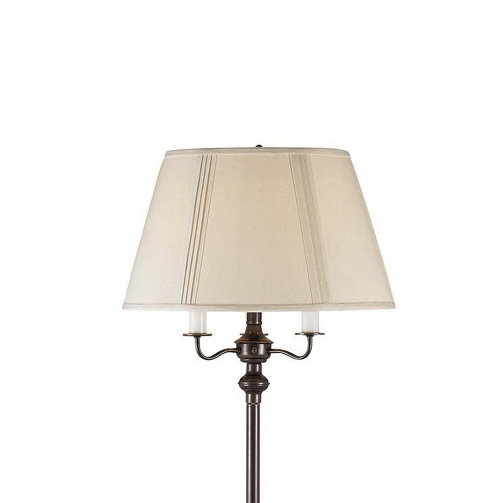 150 Watt 6 Way Metal Floor Lamp with Fabric Tapered Shade, Bronze - View 2