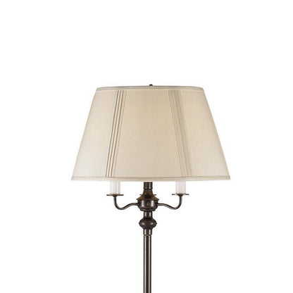 150 Watt 6 Way Metal Floor Lamp with Fabric Tapered Shade, Bronze - View 2