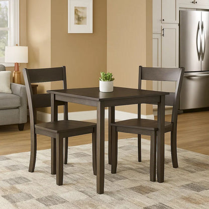 Transitional Wooden Side Chair with Ladder Backrest, Set of 2, Dark Brown - View 7