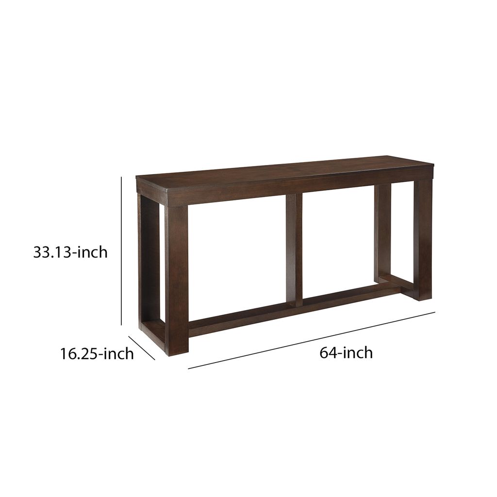 Rectangular Wooden Sofa Table with Sled Base, Espresso Brown - View 5