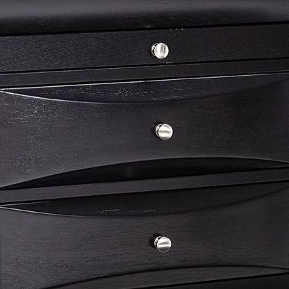 Wooden 2 Drawer Nightstand with tray, Black - View 3