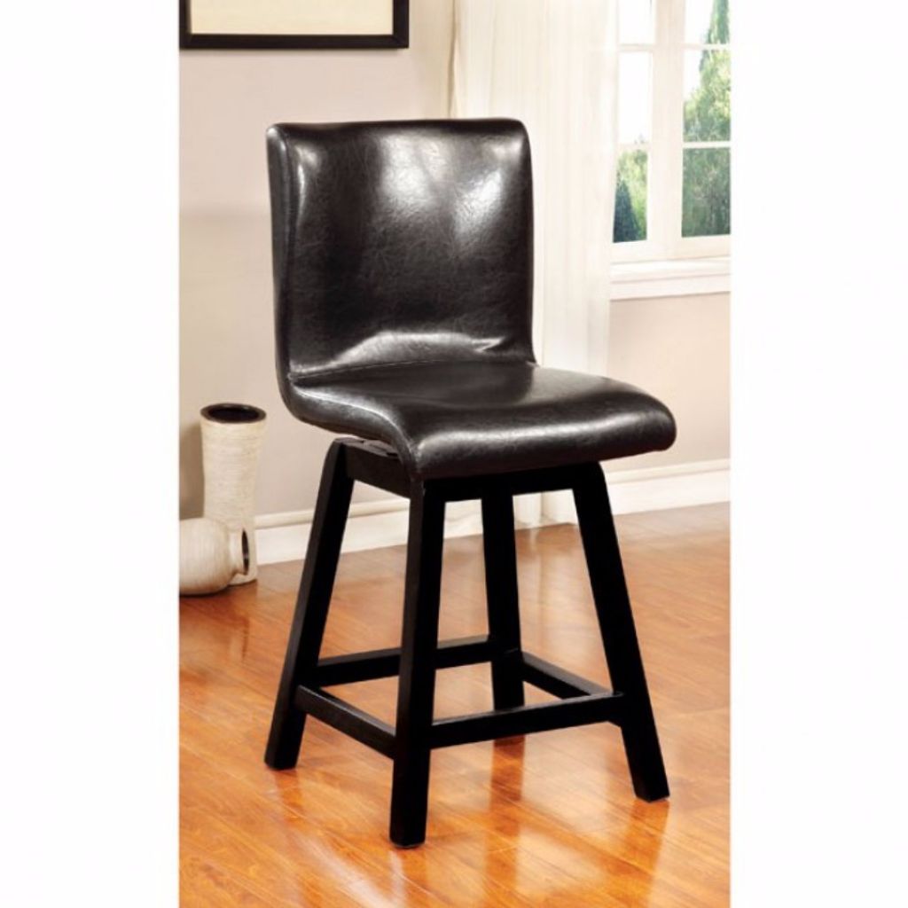 Hurley Counter Height Chair, Black Finish, Set of 2 - View 2