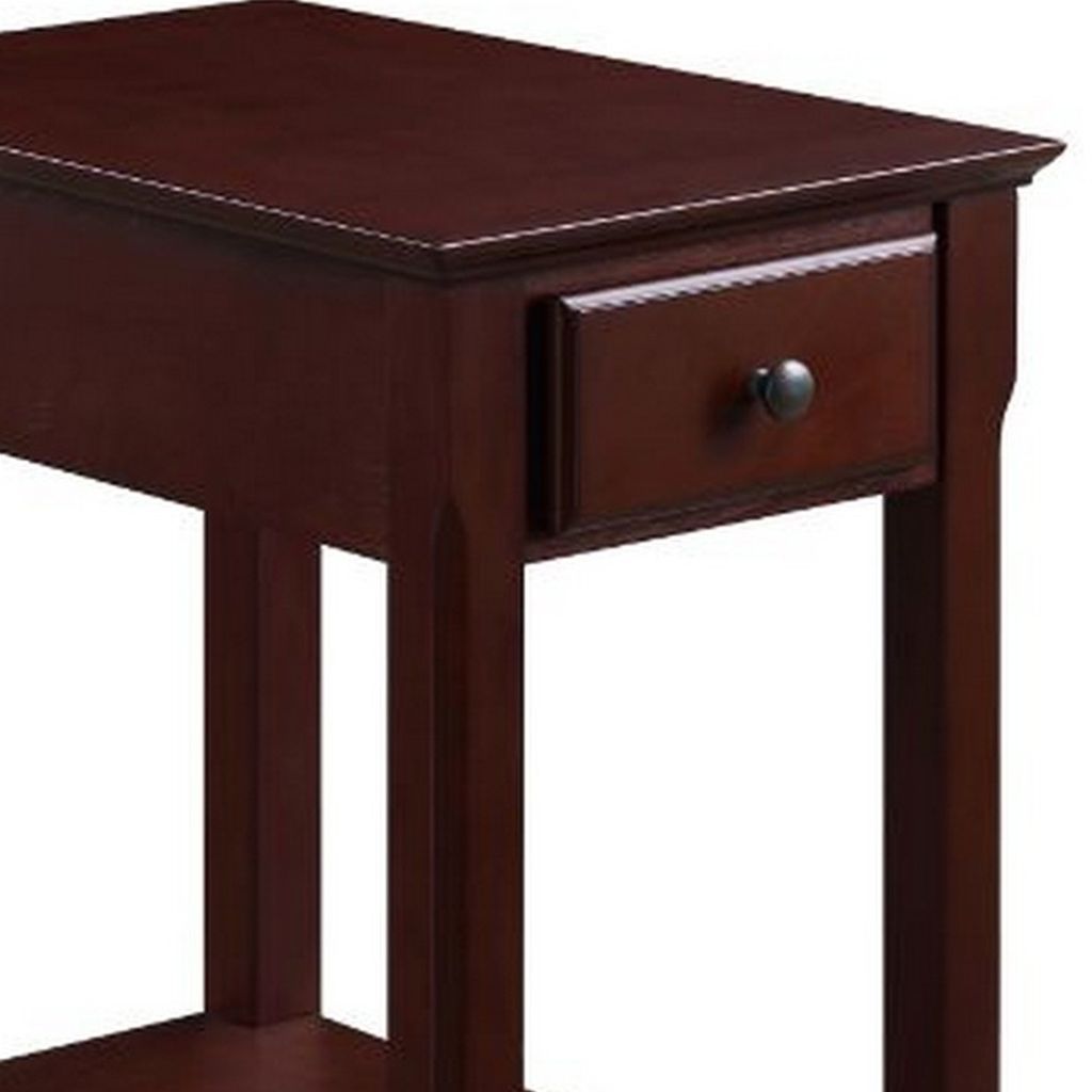 Accent Table with 1 Drawer and Bottom Shelf, Brown - View 5