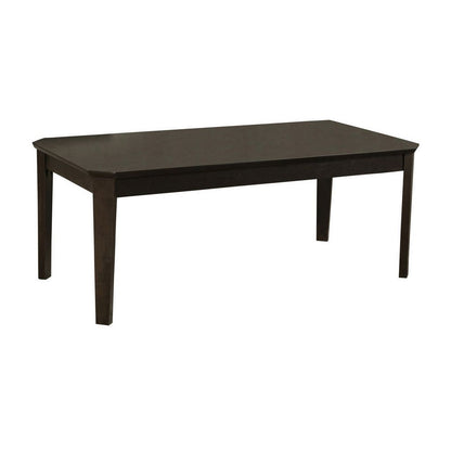 3 Piece Rectangular Coffee and Square End Table Set, Sleek Espresso Brown - View 2
