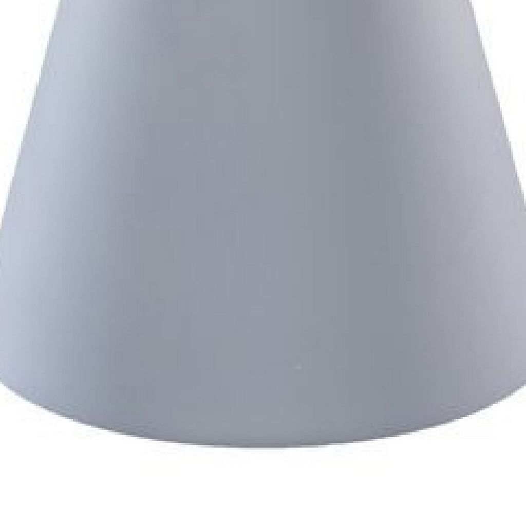 22 Inch Outdoor, Aluminum Side Table with Cone Shaped Base, White - View 6
