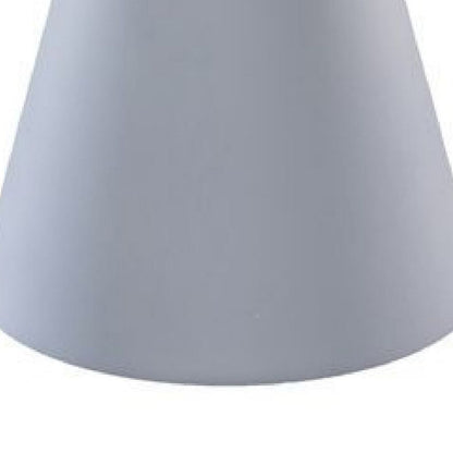 22 Inch Outdoor, Aluminum Side Table with Cone Shaped Base, White - View 6
