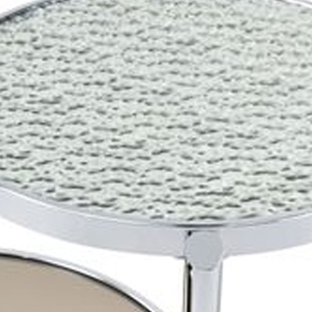 Twin Top Coffee Table with Tubular Rounded Legs, Silver - View 4