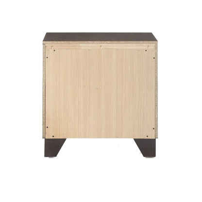 Wooden Night Stand with Two Drawer , Espresso Brown - View 5