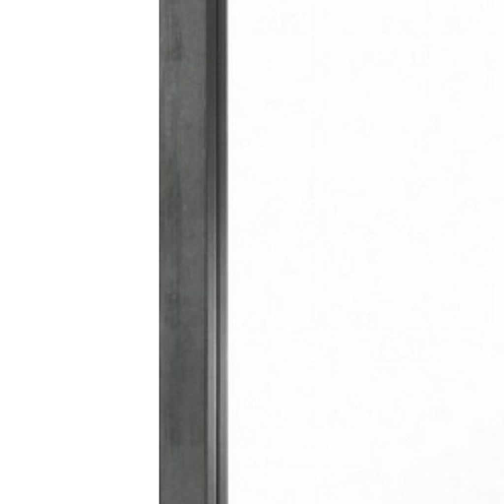 Wall Mirror with Rectangle Frame and Natural Wood Grain Details, Gray - View 5