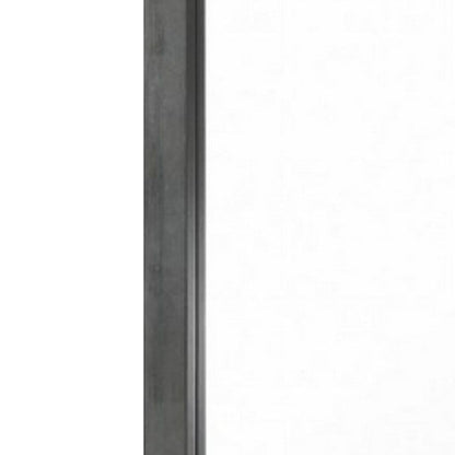 Wall Mirror with Rectangle Frame and Natural Wood Grain Details, Gray - View 5
