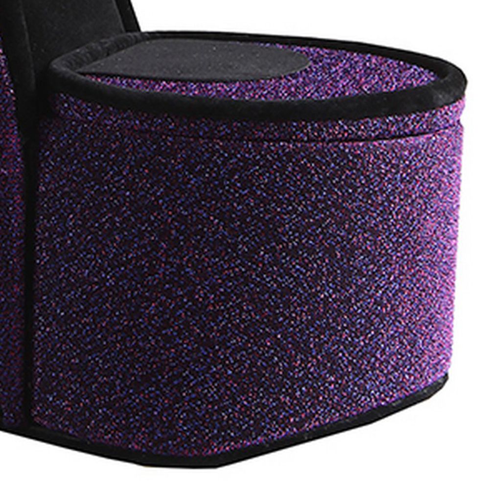 High Heel Shoe Jewelry Box with 3 Hooks and Storage, Purple - View 4