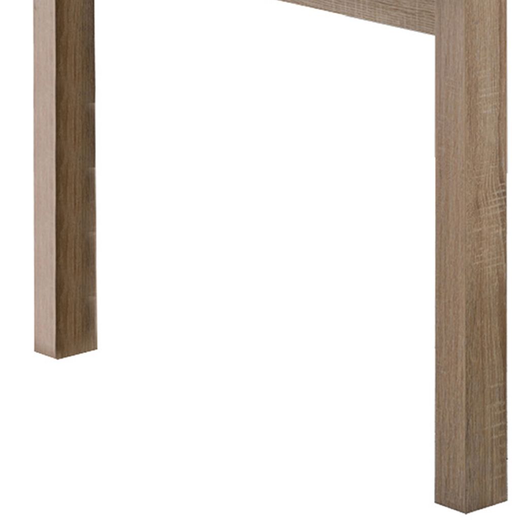 Rectangular Wooden Dining Table with Straight Legs, White and Brown - View 4