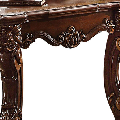 Wooden End Table in Cherry Brown - View 5