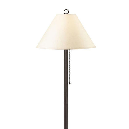 Metal Floor Lamp with Pull Chain Switch and Paper Shade, Off White and Black - View 2