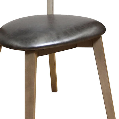 Industrial Style Metal Frame and Wooden Bar Stool, Brown and Blue - View 4