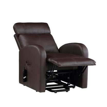Power Lift Recliner Chair with Faux Leather and Wired Controller, Brown - View 5
