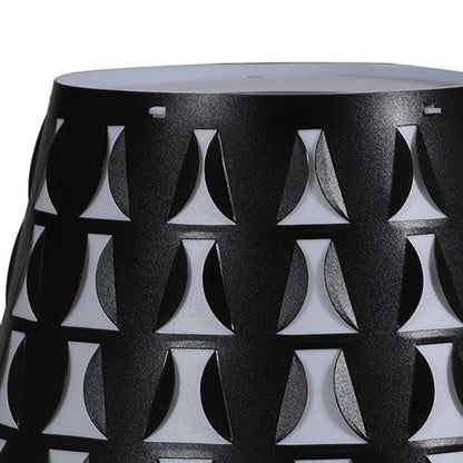Plastic Shade Metal Table Lamp with Open Clover Base, Black - View 5