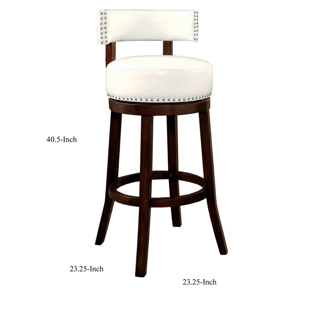 Shirley Contemporary 29" Barstool With pu Cushion, White Finish, Set of 2 - View 6