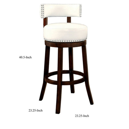 Shirley Contemporary 29" Barstool With pu Cushion, White Finish, Set of 2 - View 6