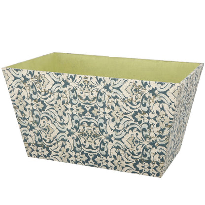 Rectangular Containers with Narrow Bottom, Set of 3, Blue and Beige - View 2