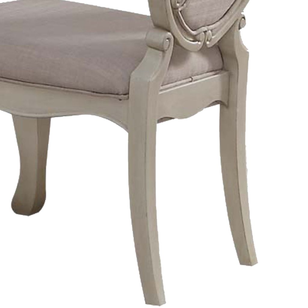26 Inch Wide Upholstered Dining Side Chair, Set of 2, White - View 5