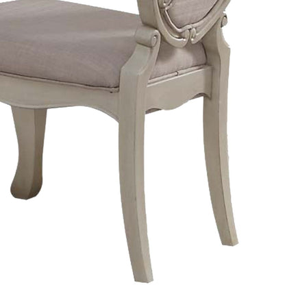 26 Inch Wide Upholstered Dining Side Chair, Set of 2, White - View 5