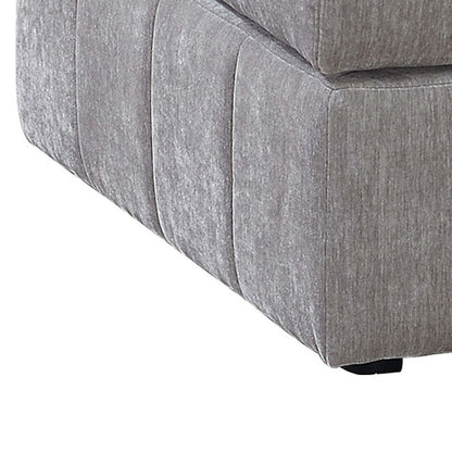 Luna 33 Inch Modular Ottoman, Three Layer Plush Cushioned Seat, Gray - View 3