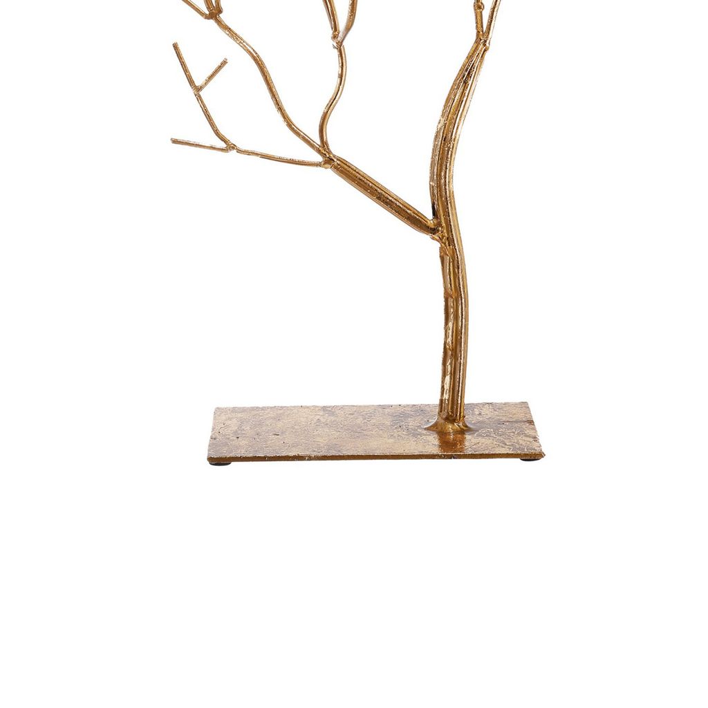 Leafless Branched Iron Tree Accent with Rectangular Base, Gold - View 5