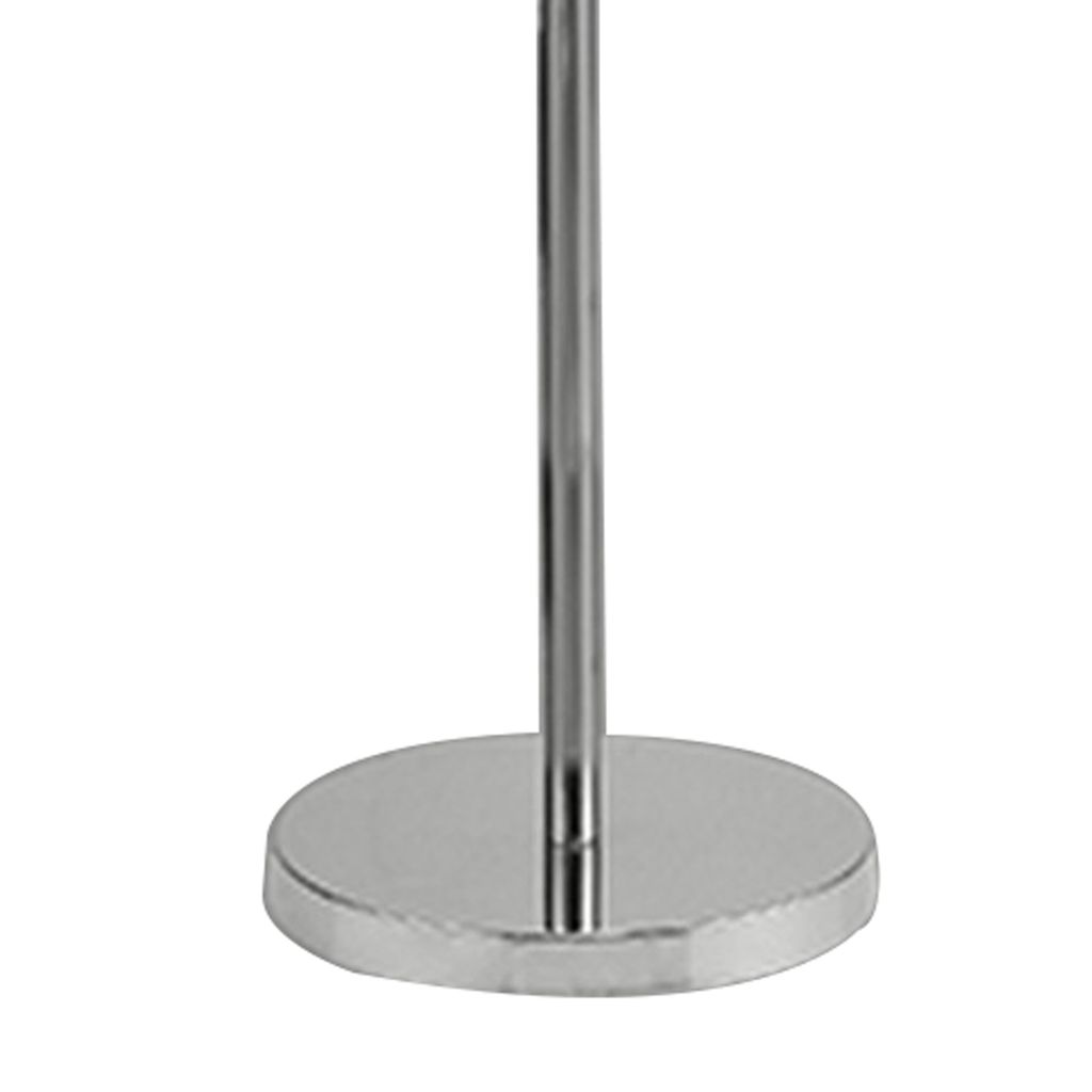 Floor Lamp with Metal Frame and Crystal Accent, White - View 4