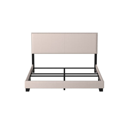 Ivory Upholstered Eastern King Bed - View 3