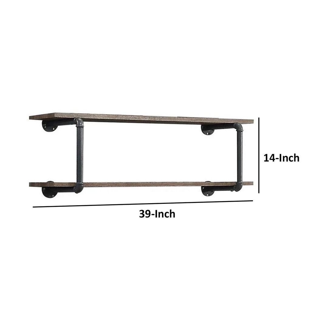 Antique Metal Framed Wall Rack, Brown and Gray - View 6