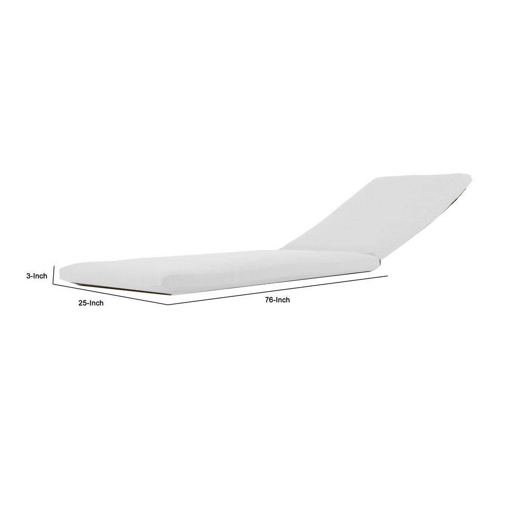 Edie 76 Inch Outdoor Lounger Cushion, White - View 5