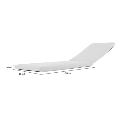 Edie 76 Inch Outdoor Lounger Cushion, White - View 5