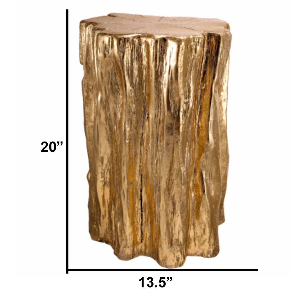 Well Designed Nature Inspired Tree Trunk Stool, Gold - View 5