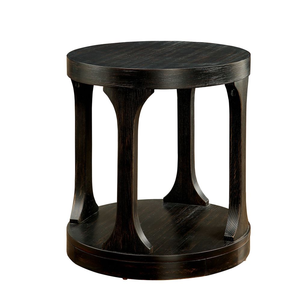 Carrie Transitional End Table, Antique Black - View 3