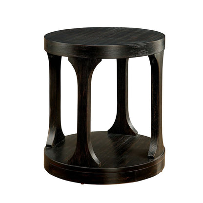 Carrie Transitional End Table, Antique Black - View 3