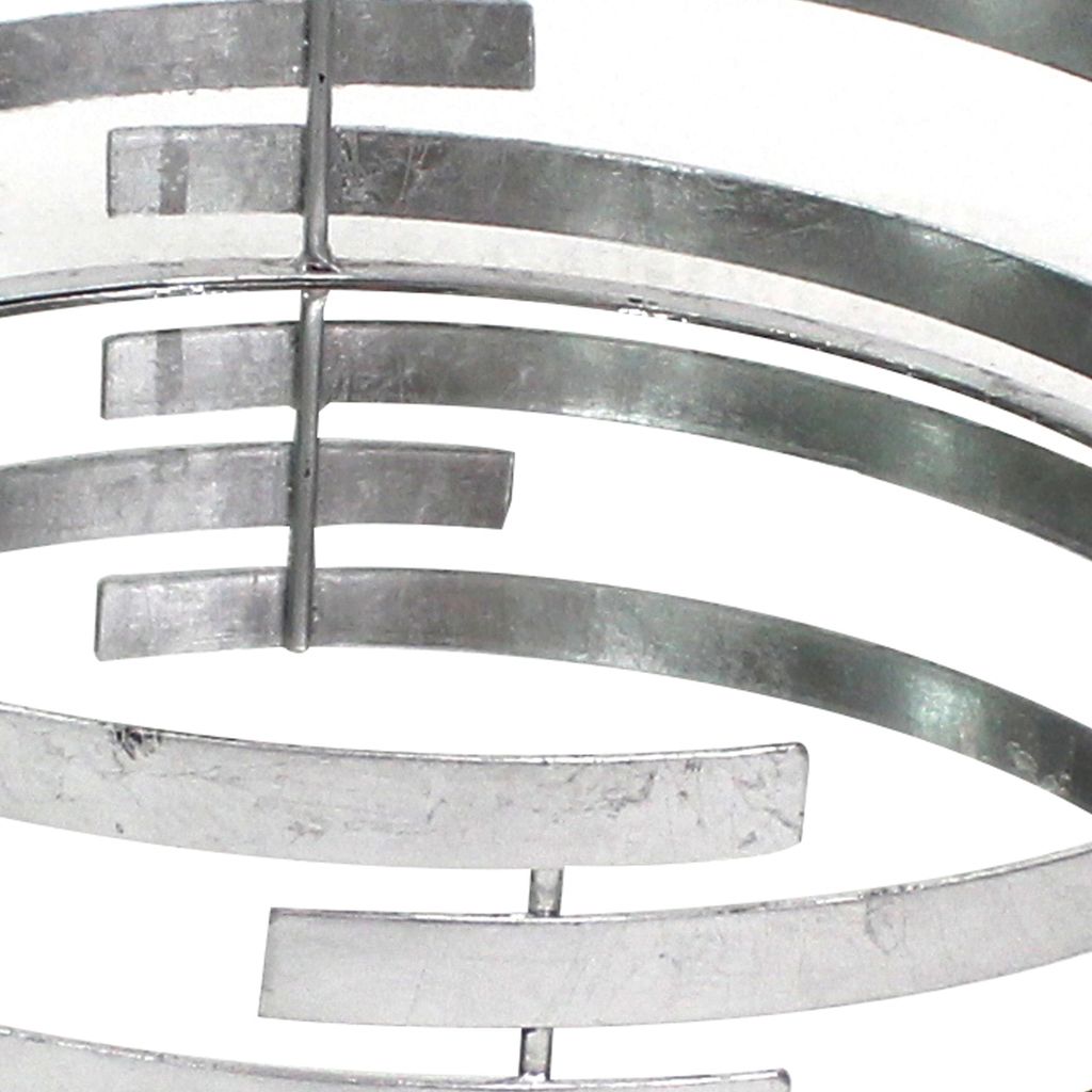 Round Metal Tray Set of 2 with Mirror Panel Inserts, Silver - View 4