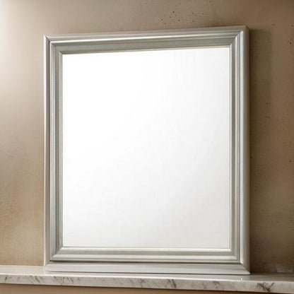 Square Molded Wooden Frame Dresser Mirror, Antique Silver - View 7