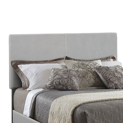 Leather Upholstered California King Size Platform Bed, Gray - View 2