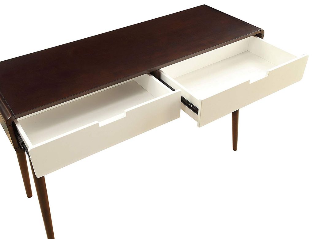 Beautiful Sofa Table With 2 Drawers, Espresso & White - View 3
