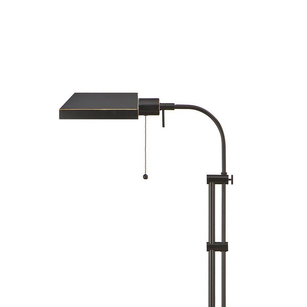 Metal Rectangular Floor Lamp with Adjustable Pole, Dark Bronze - View 2
