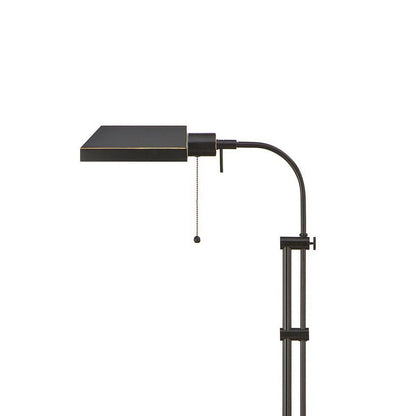 Metal Rectangular Floor Lamp with Adjustable Pole, Dark Bronze - View 2