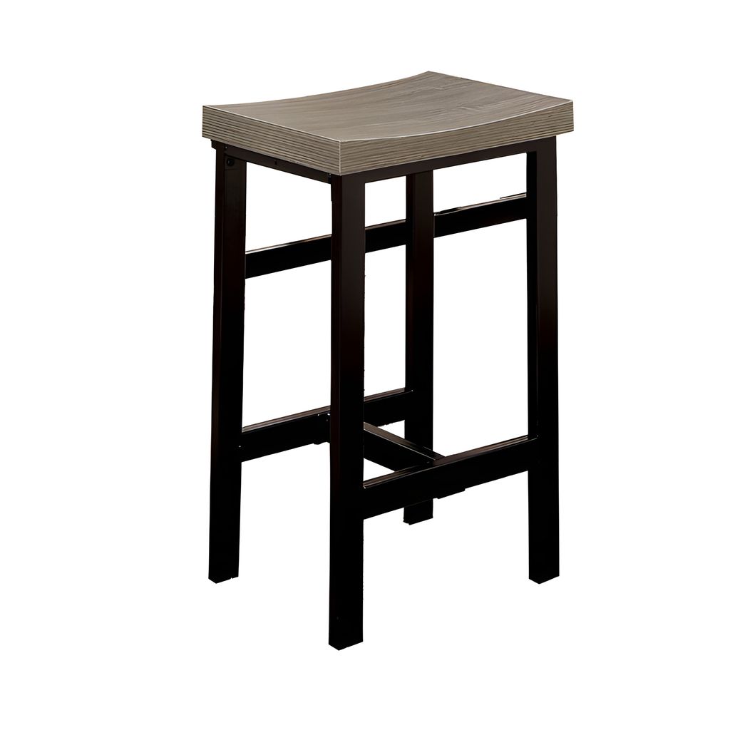 5 Piece Wooden Counter Height Table Set In Natural Brown And Black - View 4