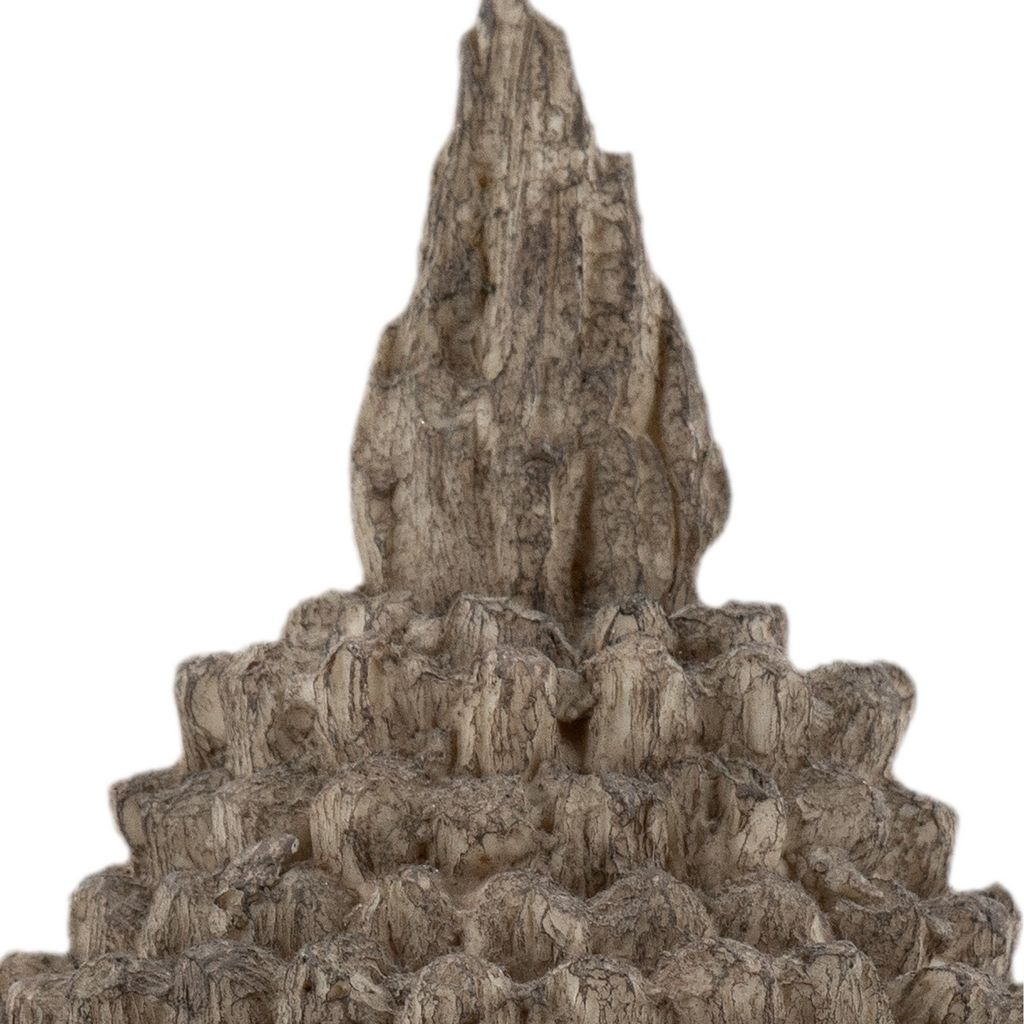 12 Inch Buddha Head Sculpture, Calming Accent Decoration, Polyresin, Brown - View 3